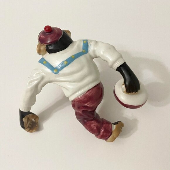 Vtg Enterprise Curling Stone Sport Chimp Chimpanzee Monkey Japan Figurine Chips - Picture 5 of 16